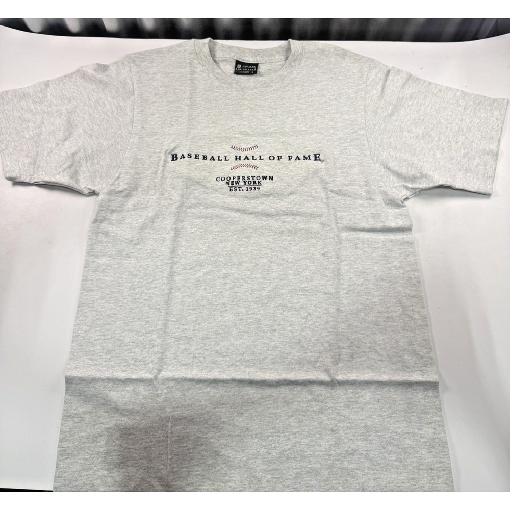 Vintage Baseball Hall of Fame T-Shirt Cooperstown Ney York Gray Men's Size S